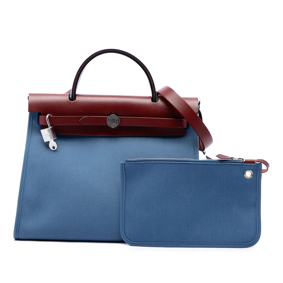 Hermès Sac à main Herbag Zippé 31 Bleu – vue 7 – GABY PARIS