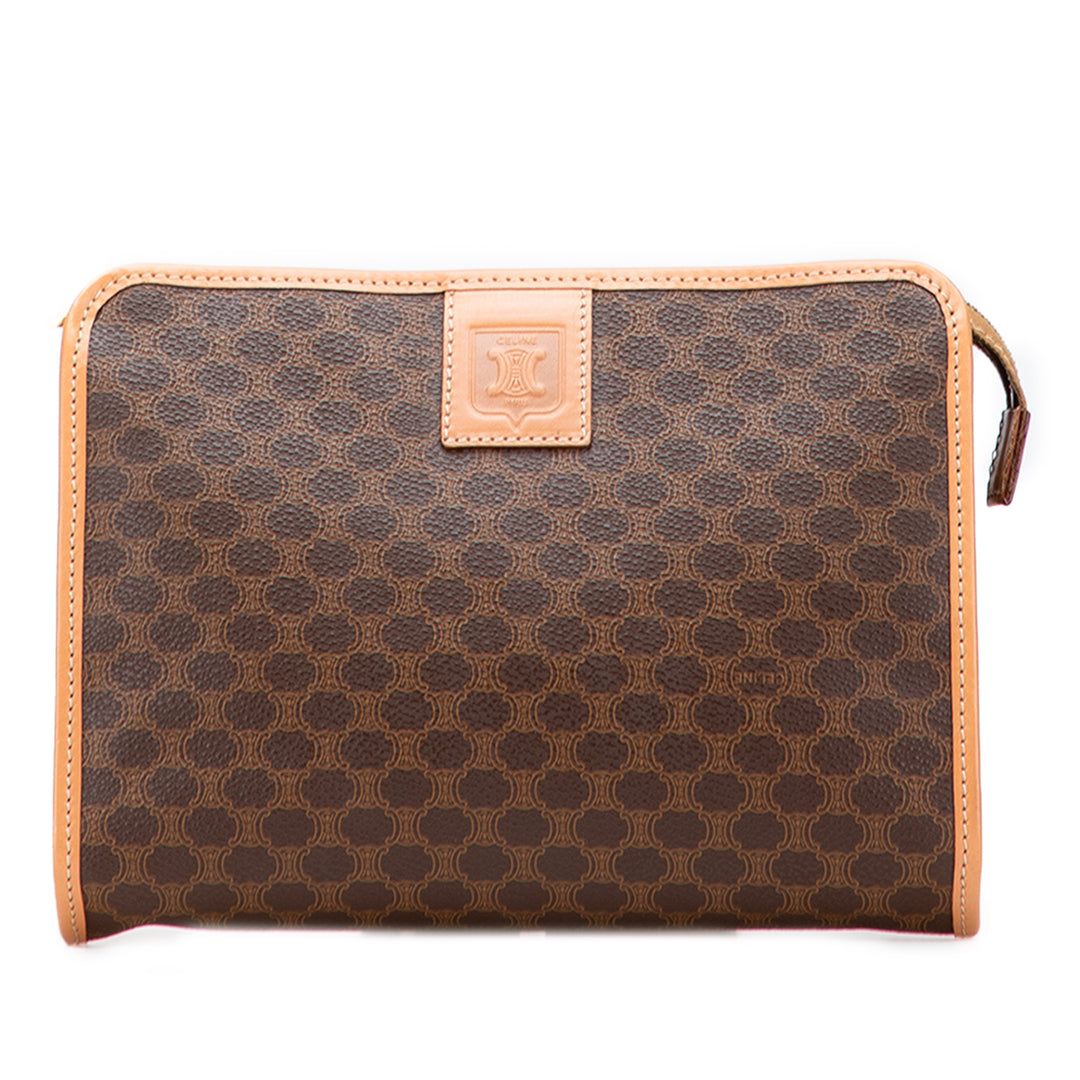 Macadam Coated Canvas Clutch Brown - Gaby Paris