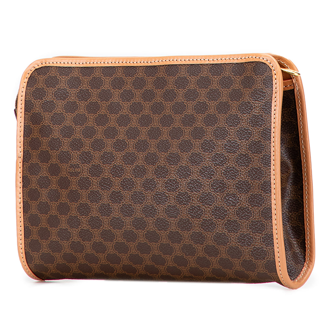Macadam Coated Canvas Clutch Brown - Gaby Paris