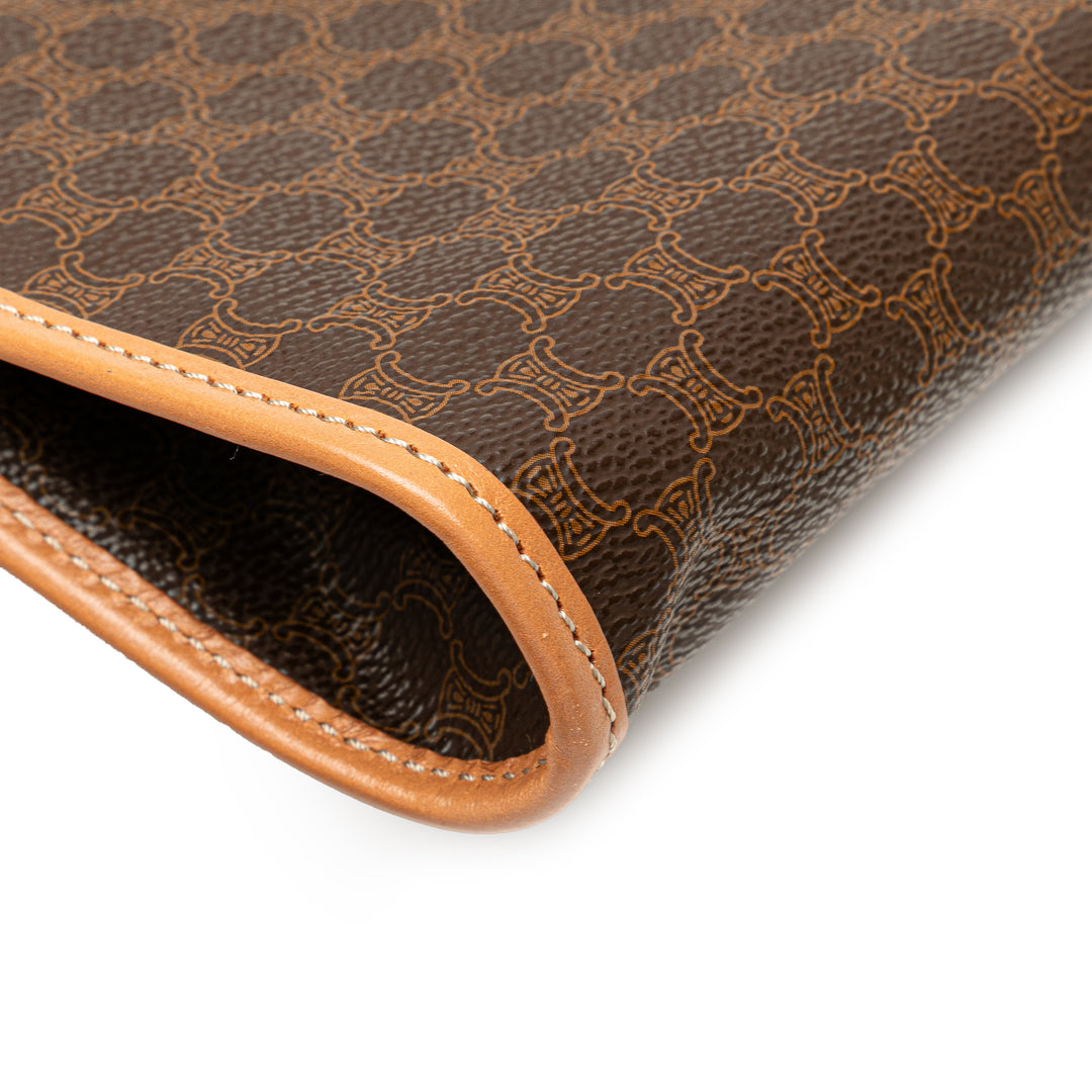 Macadam Coated Canvas Clutch Brown - Gaby Paris