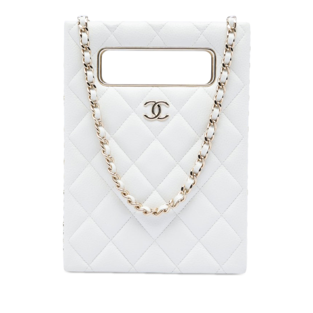 Chanel Mini Matelassé Caviar Cut Out Evening Cabas