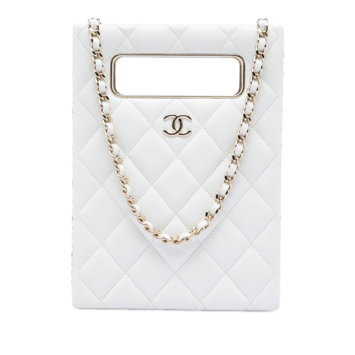 Chanel Mini Matelassé Caviar Cut Out Evening Cabas