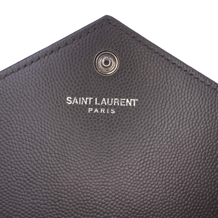 Saint Laurent Grain De Poudre Chevron Cassandre Envelope Chain Portefeuille