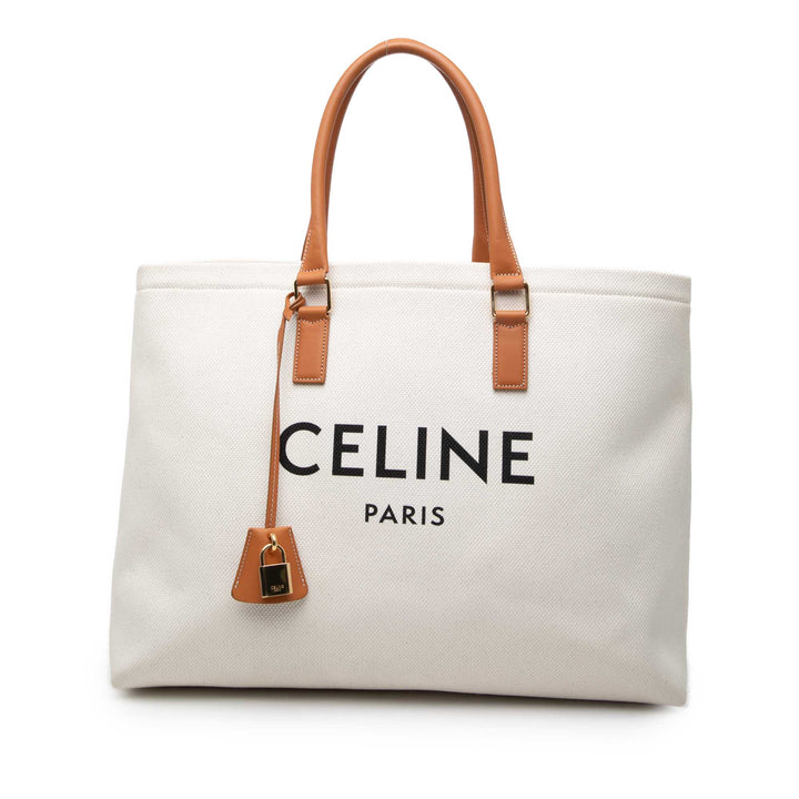 Celine Small Toile Logo Print Horizontal Cabas Cabas