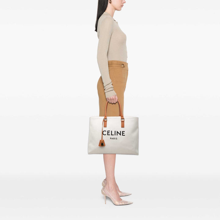 Celine Small Toile Logo Print Horizontal Cabas Cabas
