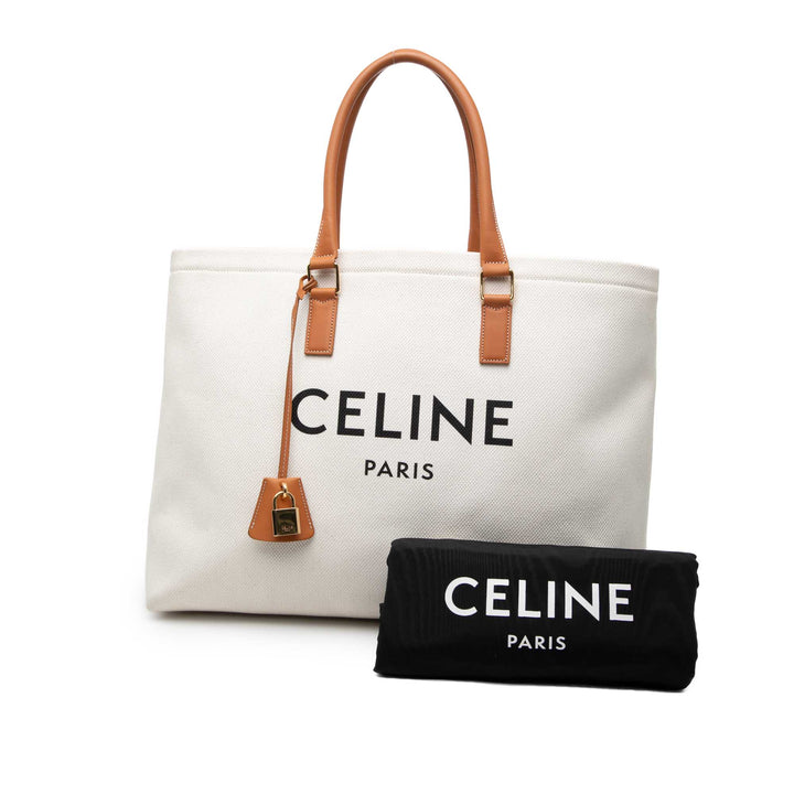 Celine Small Toile Logo Print Horizontal Cabas Cabas