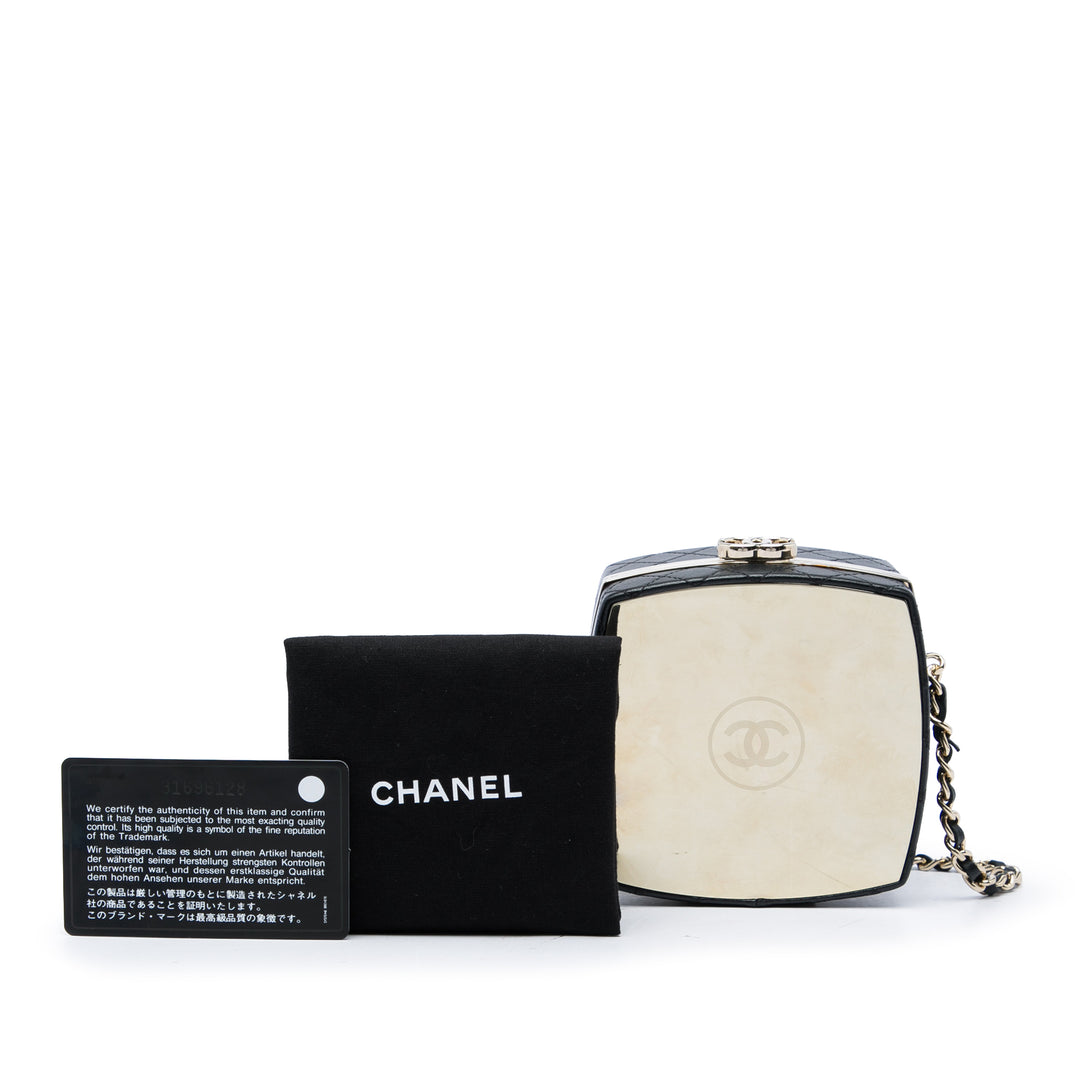 Chanel Pochette Matelassé Make Up Boîte avec chaîne Cuir d'agneau Noir – vue 6 – GABY PARIS