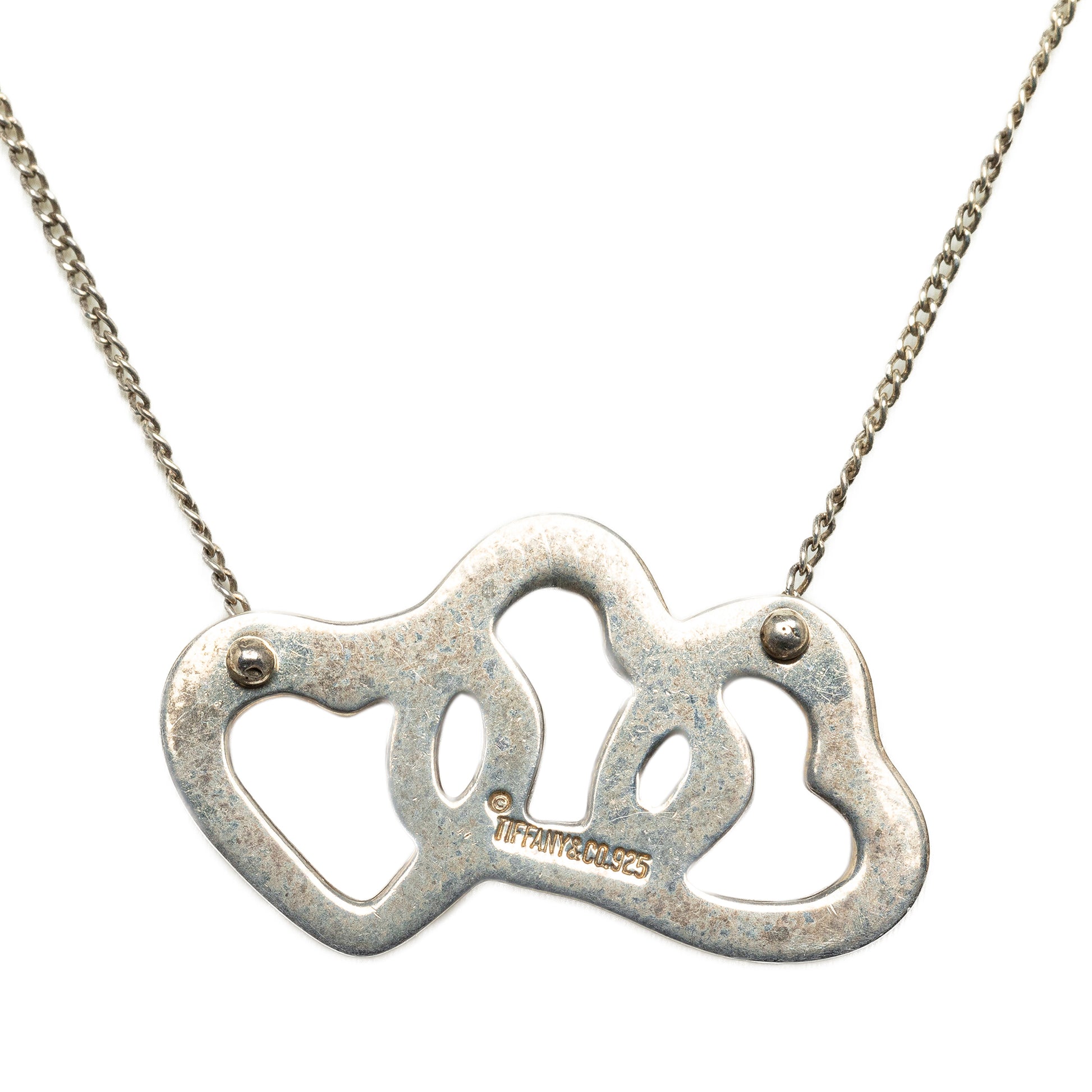 Triple Open Heart Pendant Necklace Silver - Gaby Paris