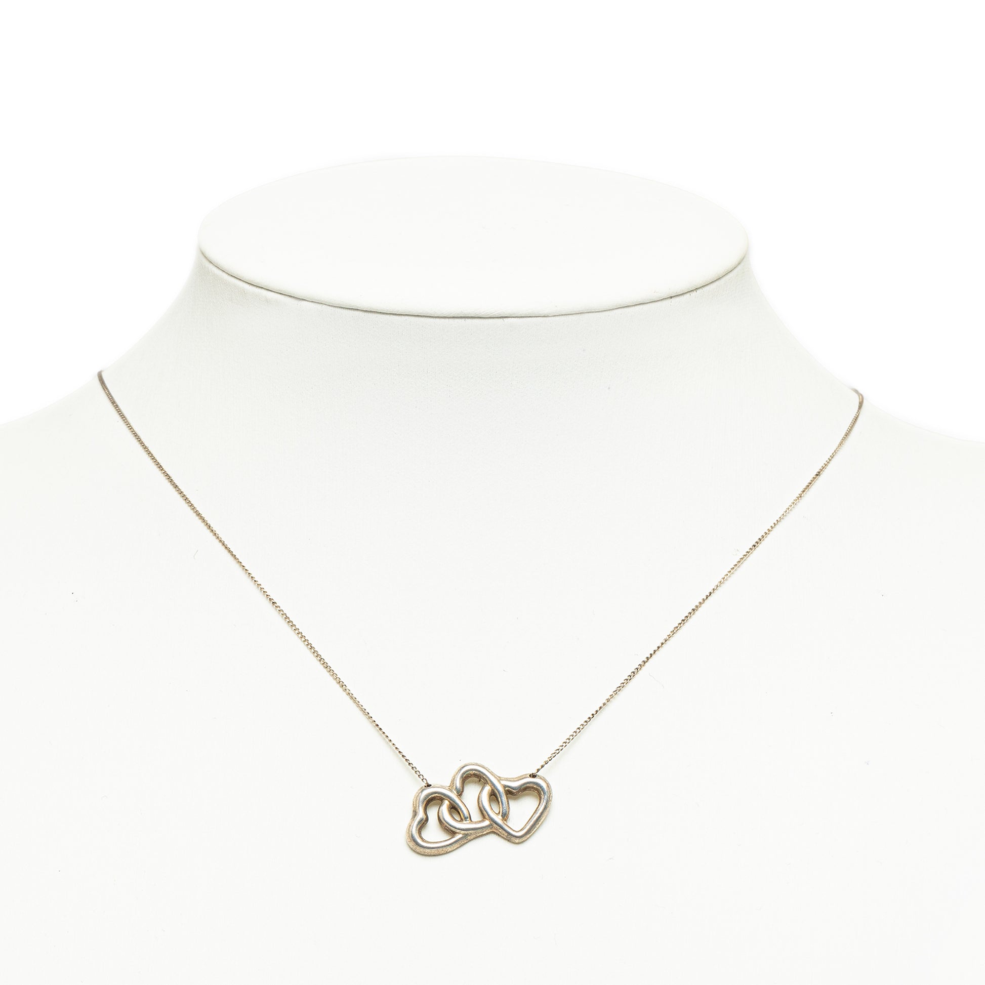 Triple Open Heart Pendant Necklace Silver - Gaby Paris