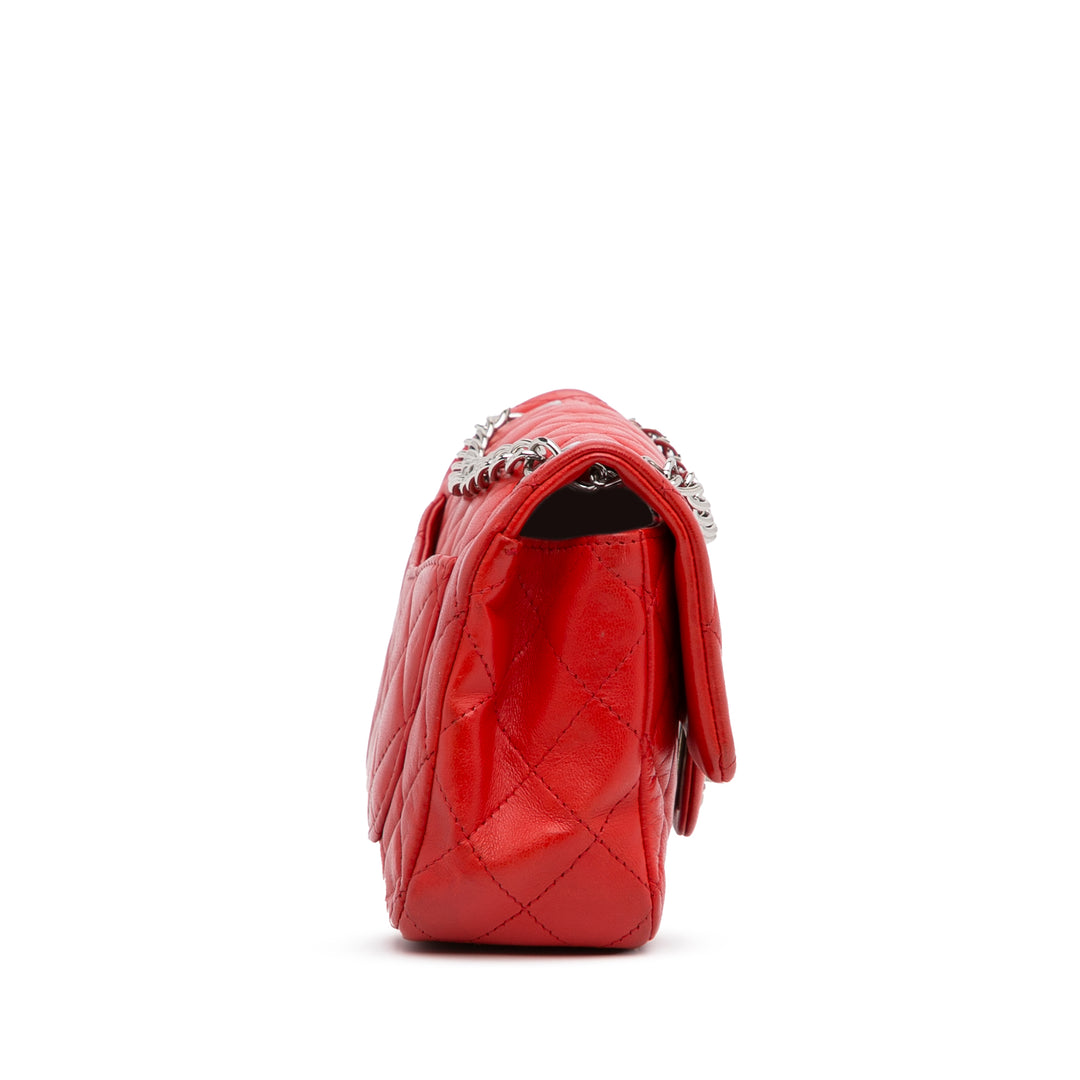 New Mini Classic Lambskin Single Flap Red - Gaby Paris