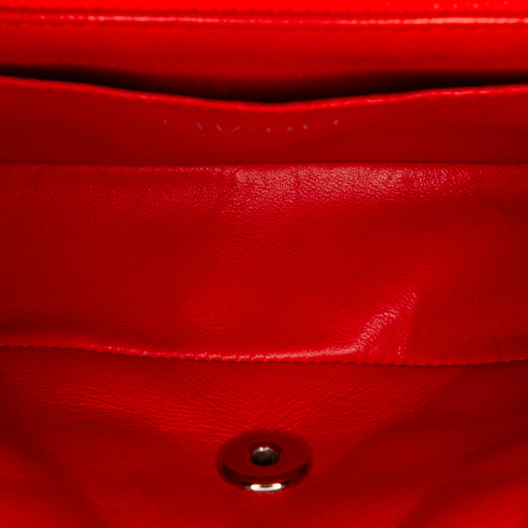 New Mini Classic Lambskin Single Flap Red - Gaby Paris