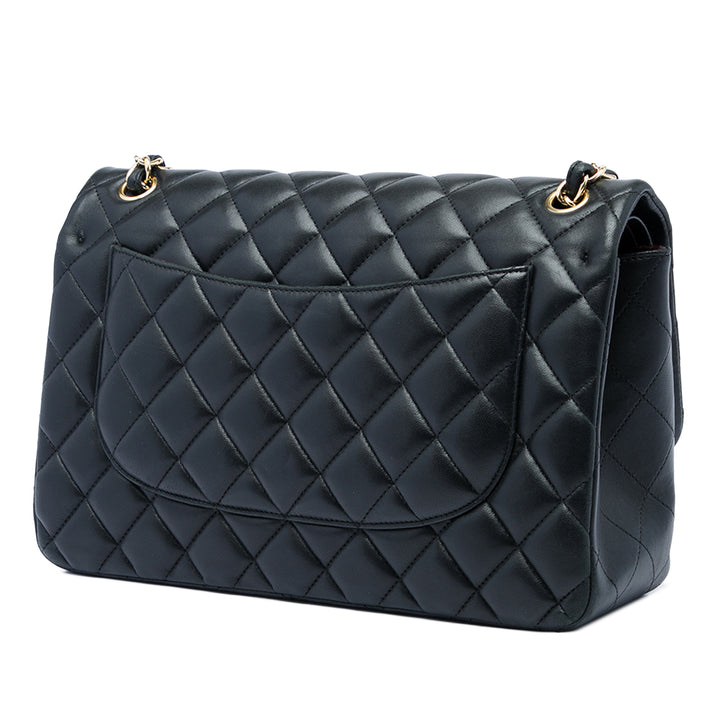Chanel Sac porté épaule Classic Double rabat Jumbo Cuir d'agneau Noir – vue 2 – GABY PARIS