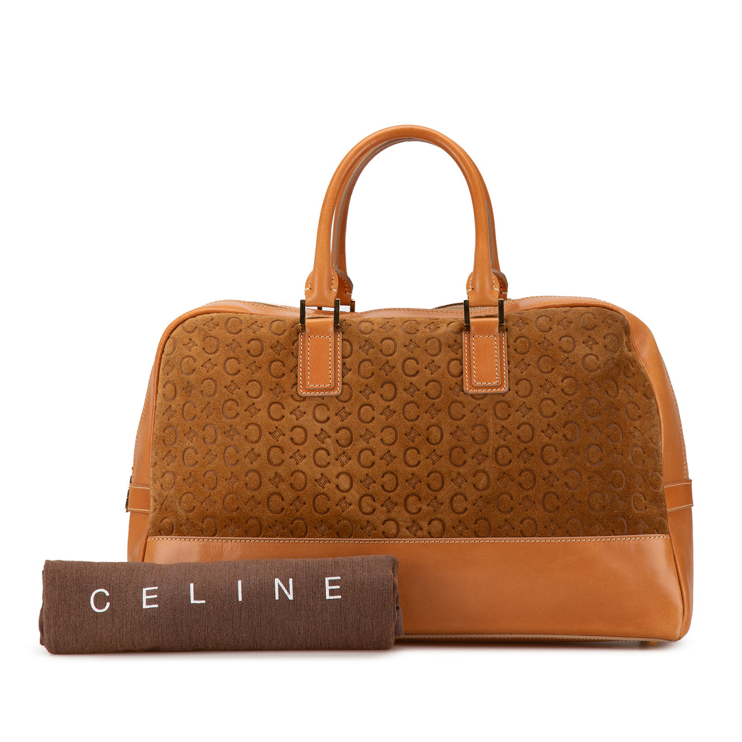 Celine Suede C Macadam Handbag Brown - GABY PARIS