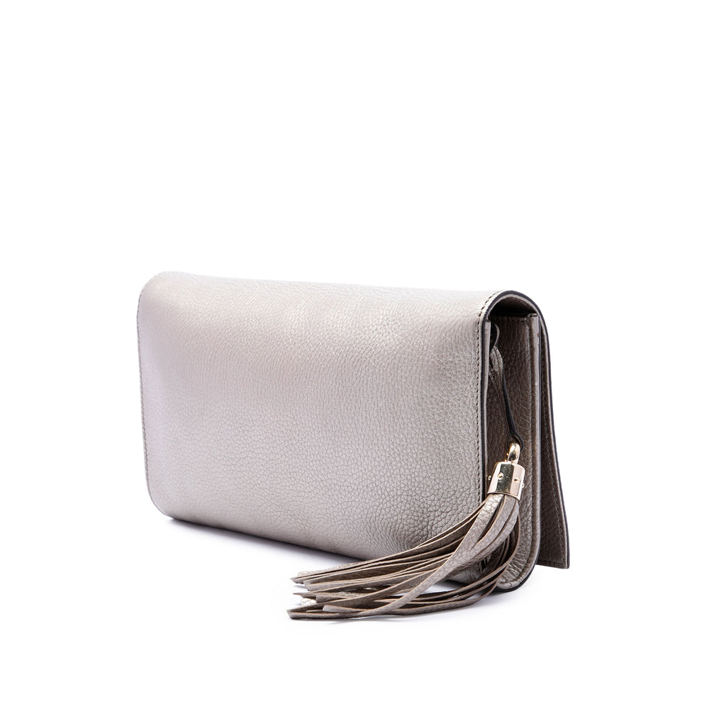 Gucci Pochette Métallisé Soho Disco Cuir de veau Doré – vue 2 – GABY PARIS