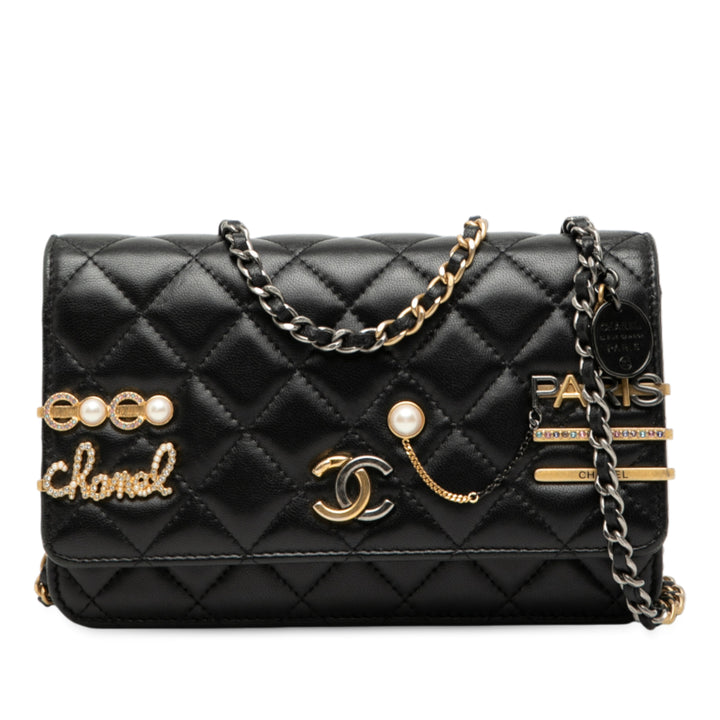 Chanel CC Matelassé Cuir d’agneau Coco Clips Wallet on Chain