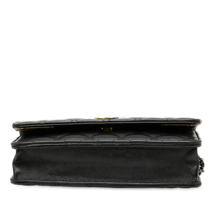 Chanel CC Matelassé Cuir d’agneau Coco Clips Wallet on Chain