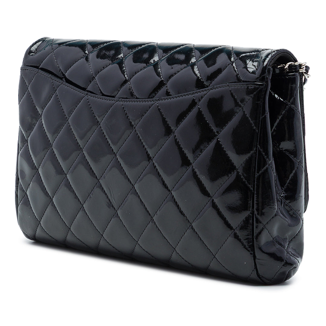 CC Matelassé à rabat Pochette avec chaîne Noir