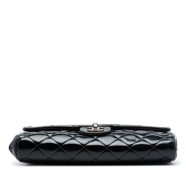 CC Matelassé à rabat Pochette avec chaîne Noir