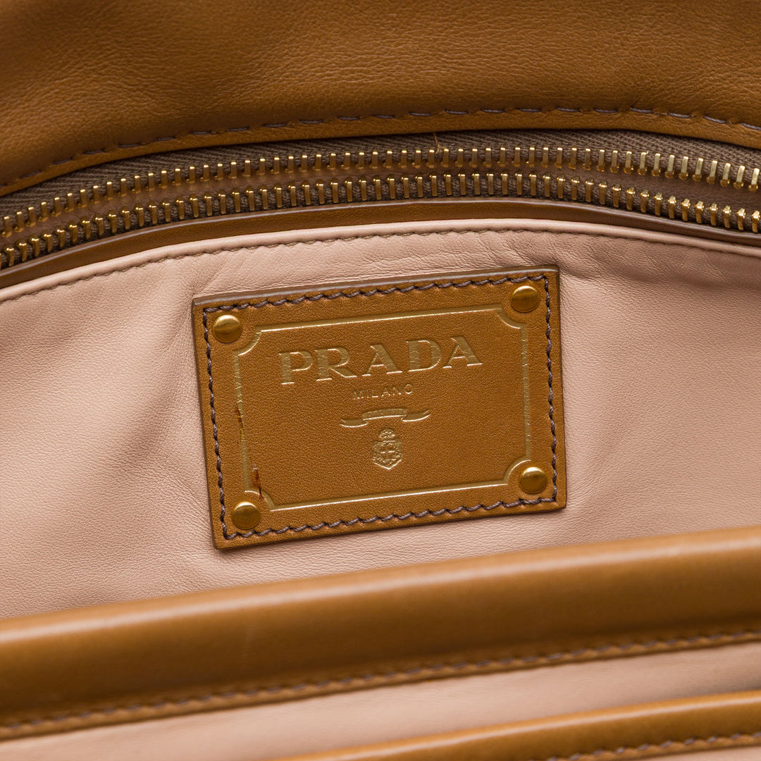 Prada City Veau Frame anse supérieure Cabas