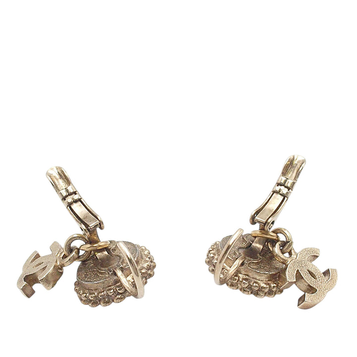 Chanel CC plaqué Perles fantaisie Strass Clip On Boucles d’oreilles