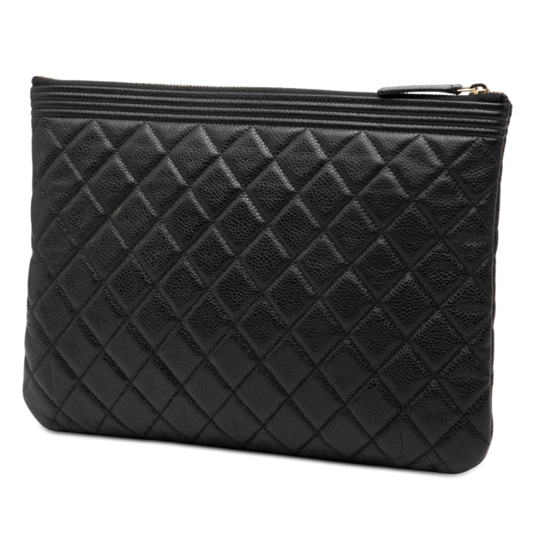Chanel Medium Matelassé Caviar Boy O Étui Pochette