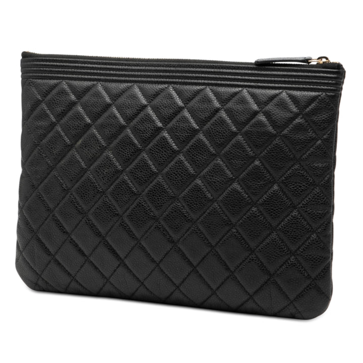 Chanel Medium Matelassé Caviar Boy O Étui Pochette