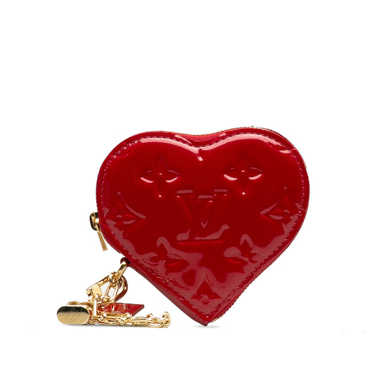 Monogram Vernis Heart Coin Purse Red - Gaby Paris