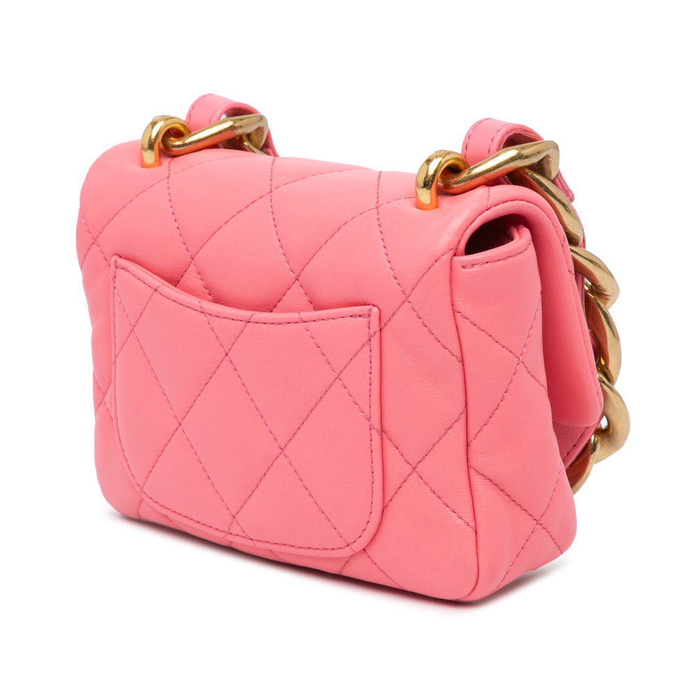 Mini Quilted Lambskin Funky Town Flap Pink - Gaby Paris