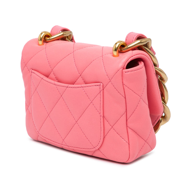 Mini Quilted Lambskin Funky Town Flap Pink - Gaby Paris