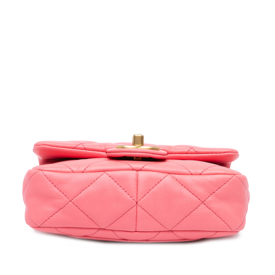 Mini Quilted Lambskin Funky Town Flap Pink - Gaby Paris