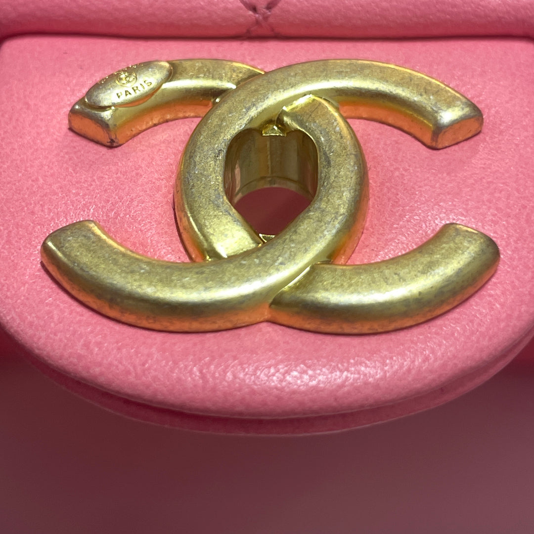 Mini Quilted Lambskin Funky Town Flap Pink - Gaby Paris