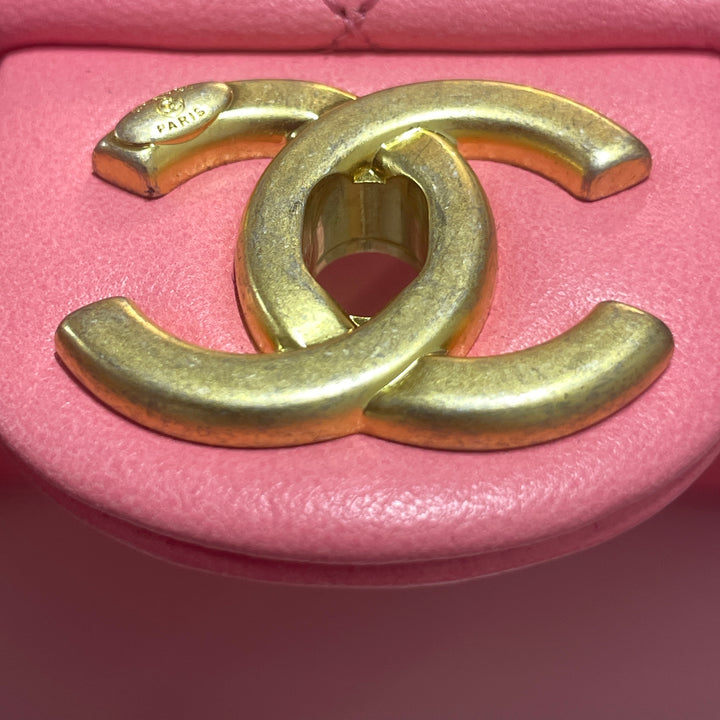 Mini Quilted Lambskin Funky Town Flap Pink - Gaby Paris