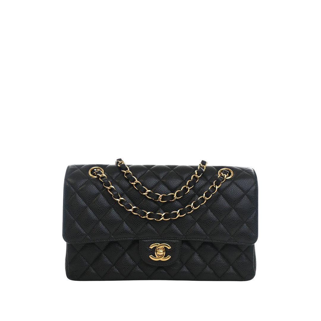 Classic Double rabat Moyen Cuir caviar Noir