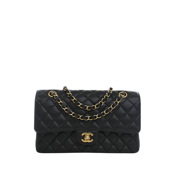Classic Double rabat Moyen Cuir caviar Noir