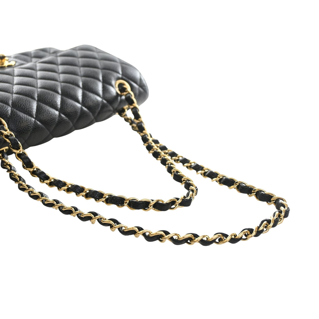 Classic Double rabat Moyen Cuir caviar Noir