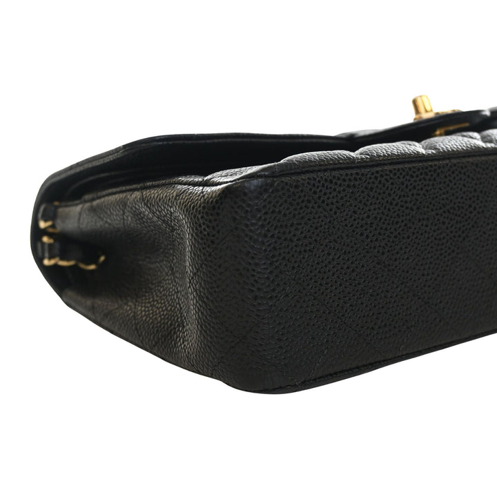 Classic Double rabat Moyen Cuir caviar Noir