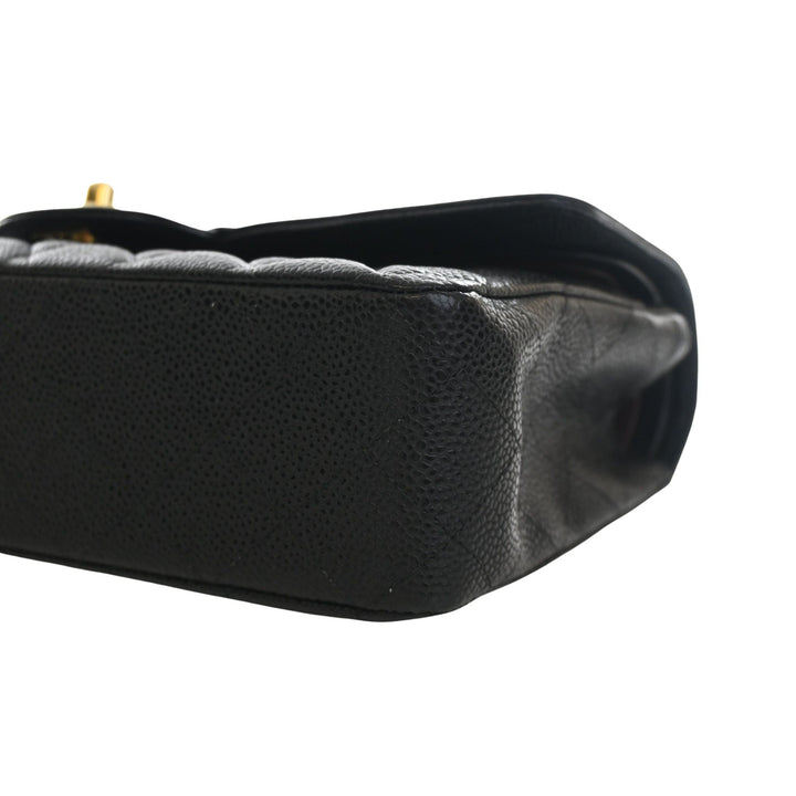 Classic Double rabat Moyen Cuir caviar Noir