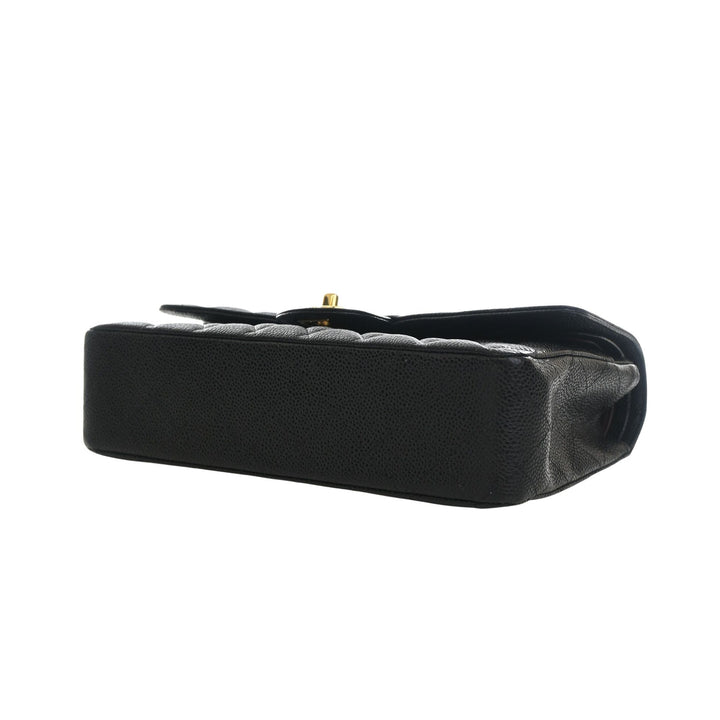 Classic Double rabat Moyen Cuir caviar Noir