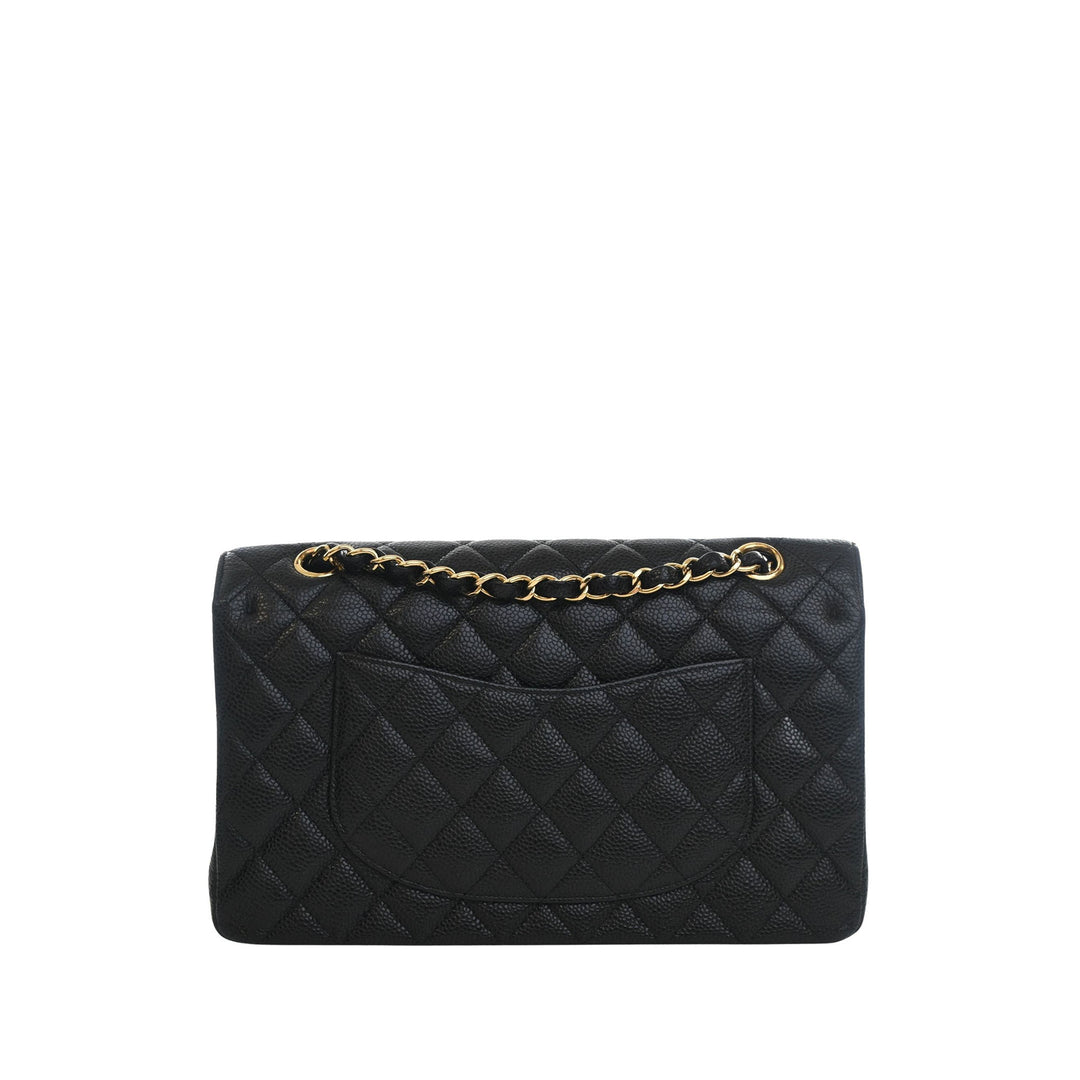 Classic Double rabat Moyen Cuir caviar Noir
