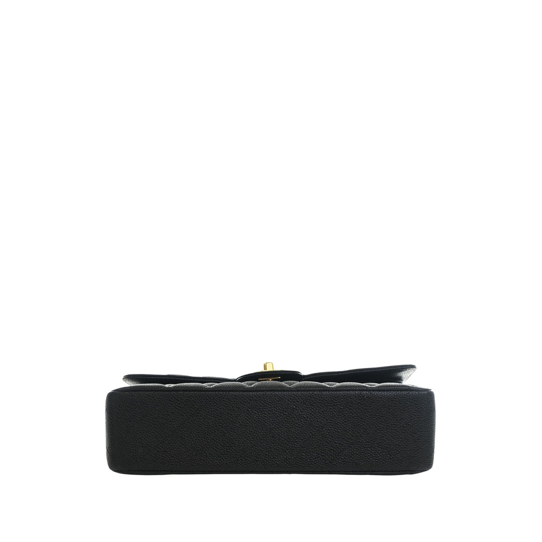 Classic Double rabat Moyen Cuir caviar Noir