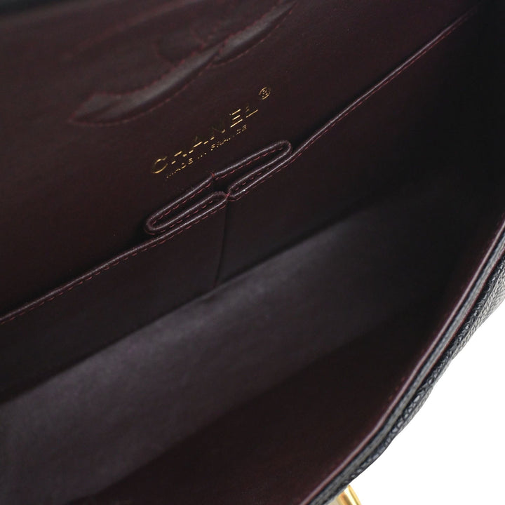 Classic Double rabat Moyen Cuir caviar Noir