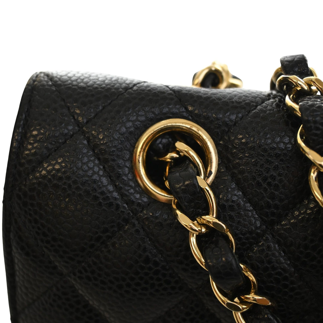 Classic Double rabat Moyen Cuir caviar Noir