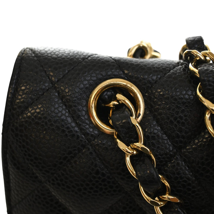 Classic Double rabat Moyen Cuir caviar Noir