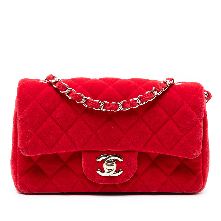 Chanel Mini Rectangular Classic Velours Simple rabat