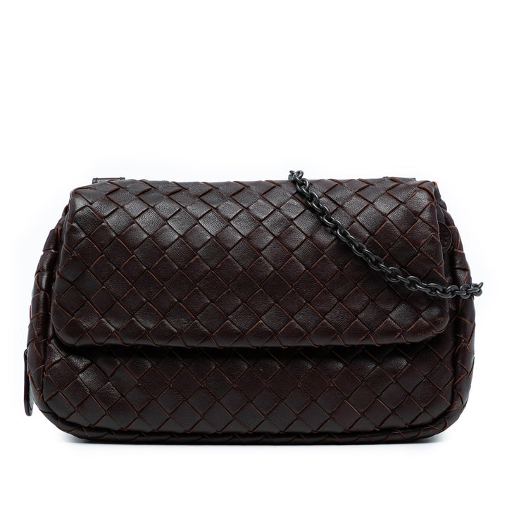 Bottega Veneta Mini Nappa Intrecciato Expandable Chain Flap Sac porté croisé Marron – GABY PARIS Authentique