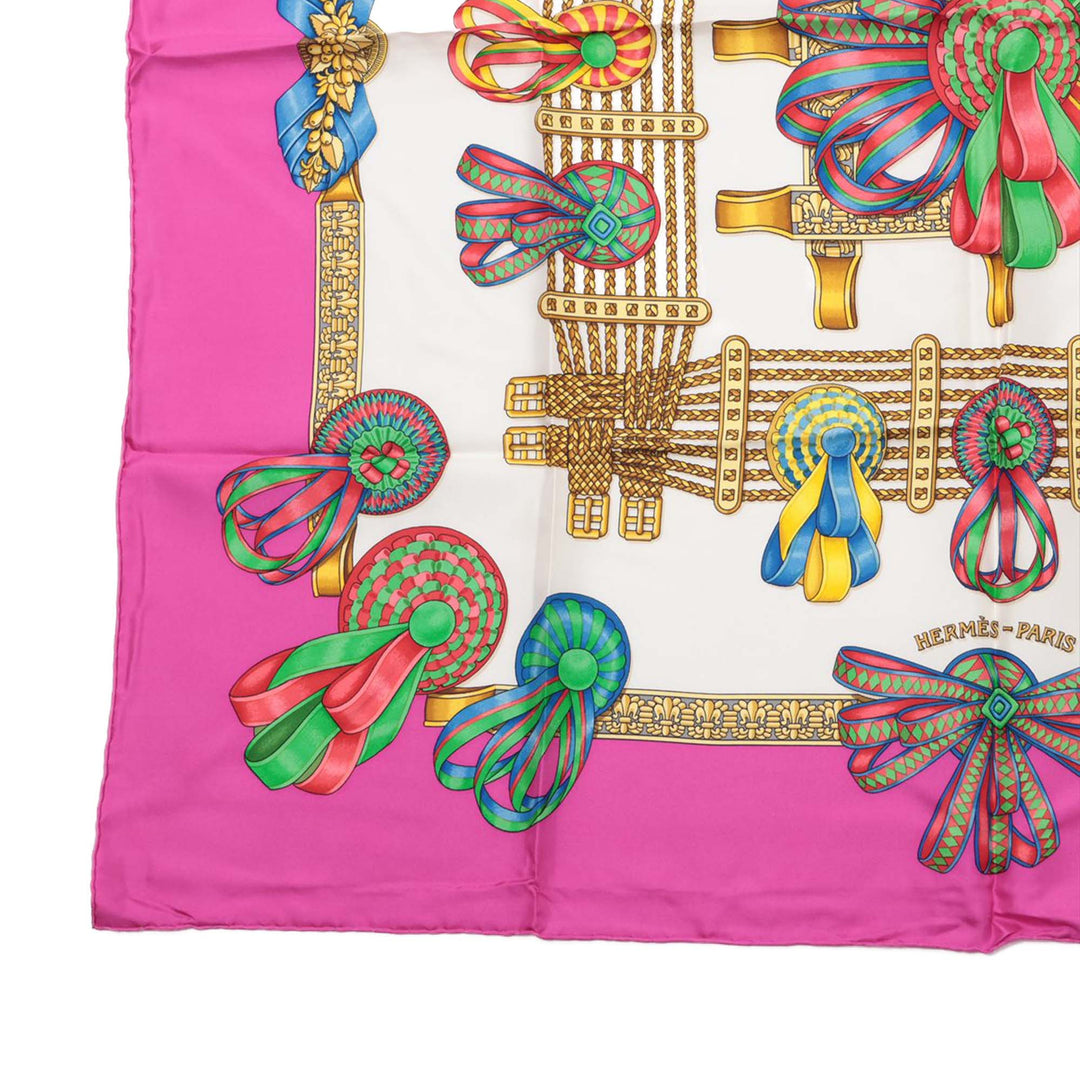 Hermès Les Rubans du Cheval Soie Foulard 90 Multi