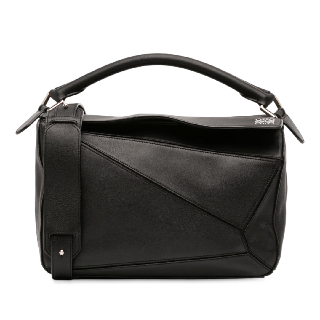 LOEWE Medium Cuir de veau Puzzle Sac cartable Noir – GABY PARIS Authentique