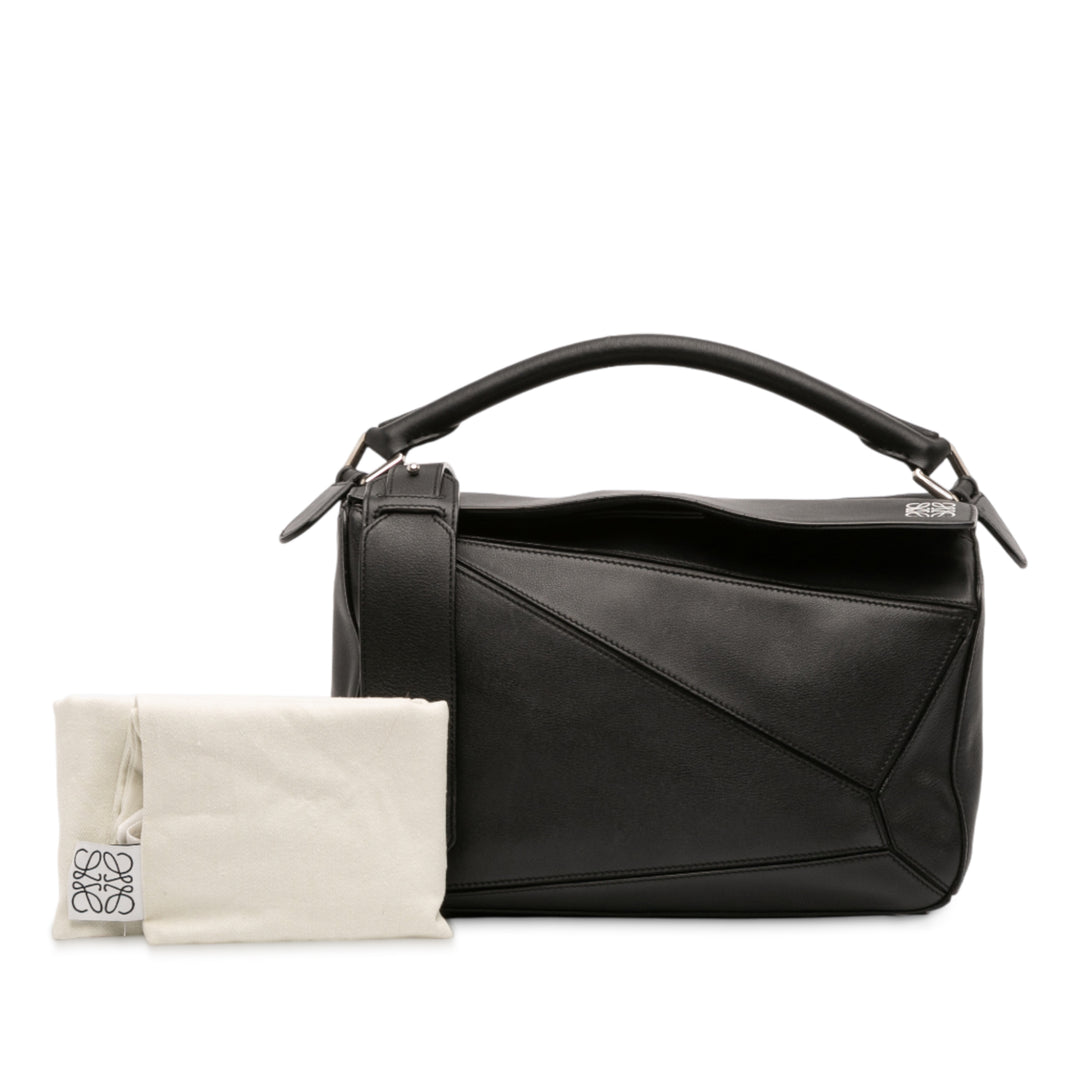 LOEWE Medium Cuir de veau Puzzle Sac cartable Noir – GABY PARIS Authentique