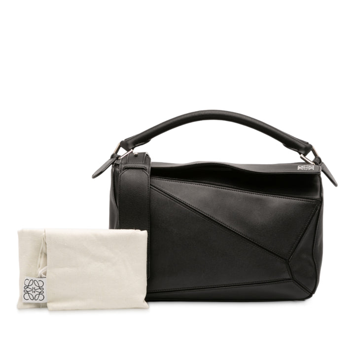 LOEWE Medium Cuir de veau Puzzle Sac cartable Noir – GABY PARIS Authentique