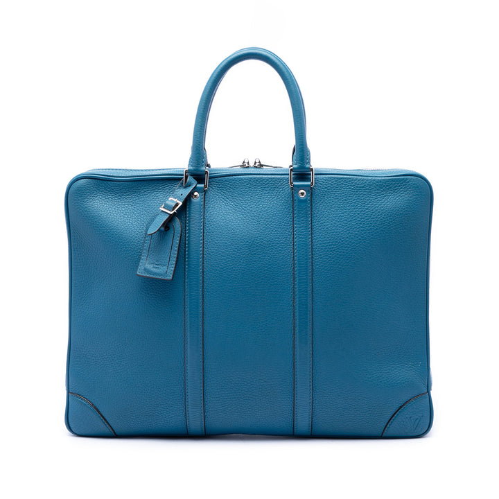 Louis Vuitton Porte-documents Porte Documents Voyage taurillon Bleu – vue principale – GABY PARIS